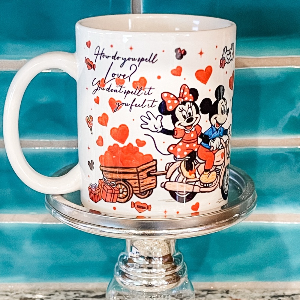 Disney Mickey and Minnie Mouse Mug - White and Black with Red Accents